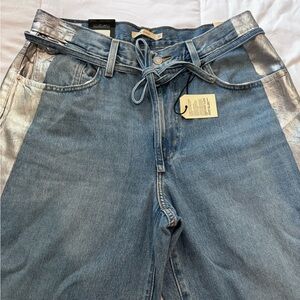 Levi's Blue and Silver Baggy Jeans